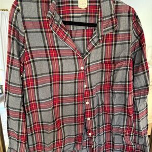 J.Crew Red and Gray Checkered Shirt